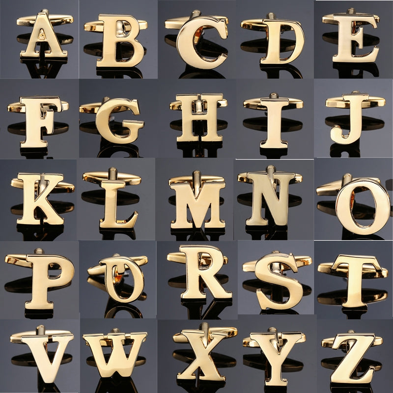 1-pair-gold-letters-A-Z-name-Cufflinks-men-French-shirt-Cufflinks(M)