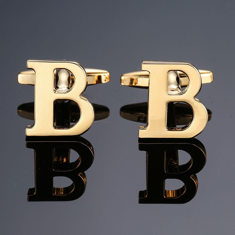 1-pair-gold-letters-A-Z-name-Cufflinks-men-French-shirt-Cufflinks(M)