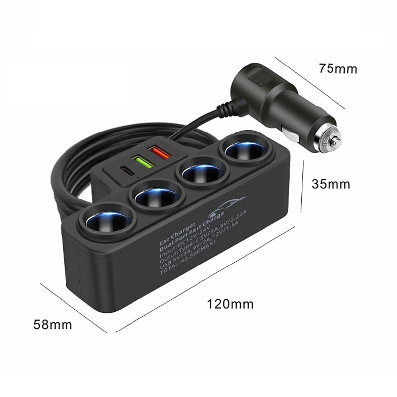 1-to-4-Q3.0-Car-Cigarette-Lighter-Fast-Charging-120W-Car-Conversion-Plug(BY-1369)