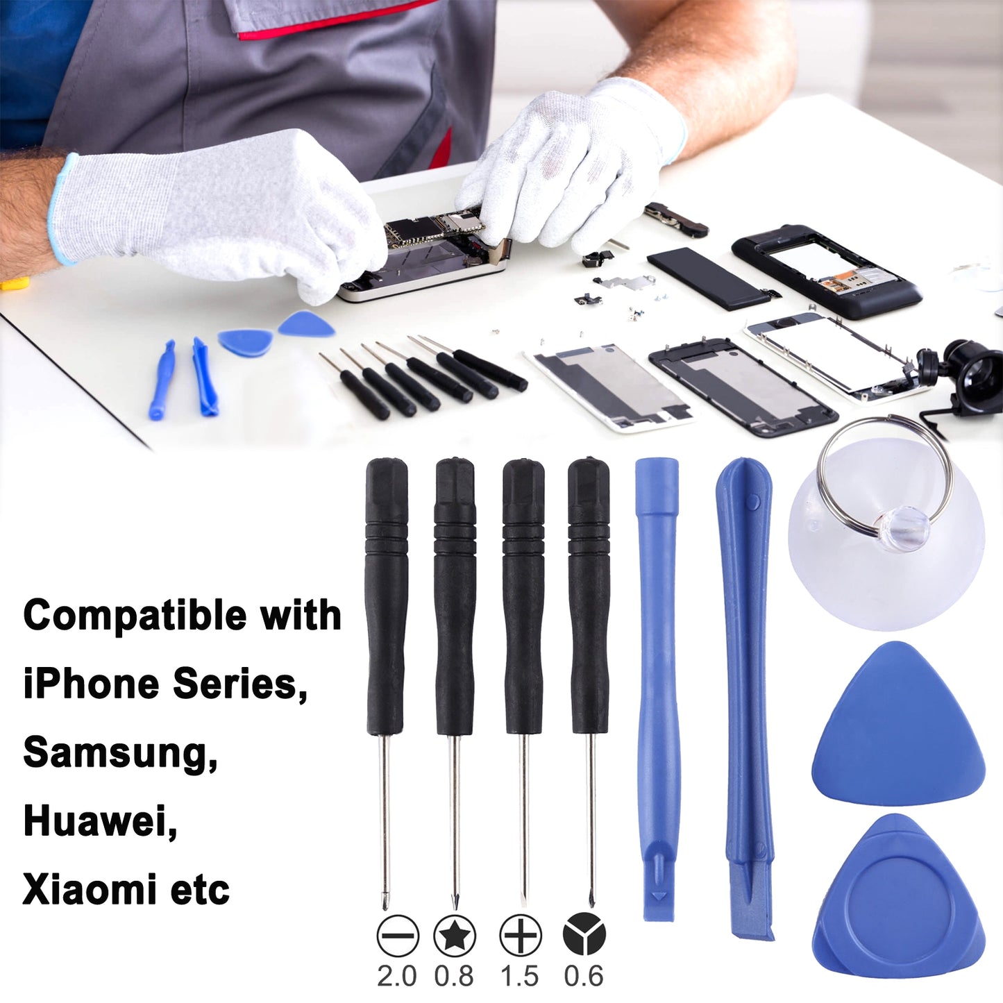 10-in-1-Repair-Kits-(4-x-Screwdriver-+-2-x-Teardown-Rods-+-1-x-Chuck-+-2-x-Triangle-on-Thick-Slices-+-Eject-Pin)