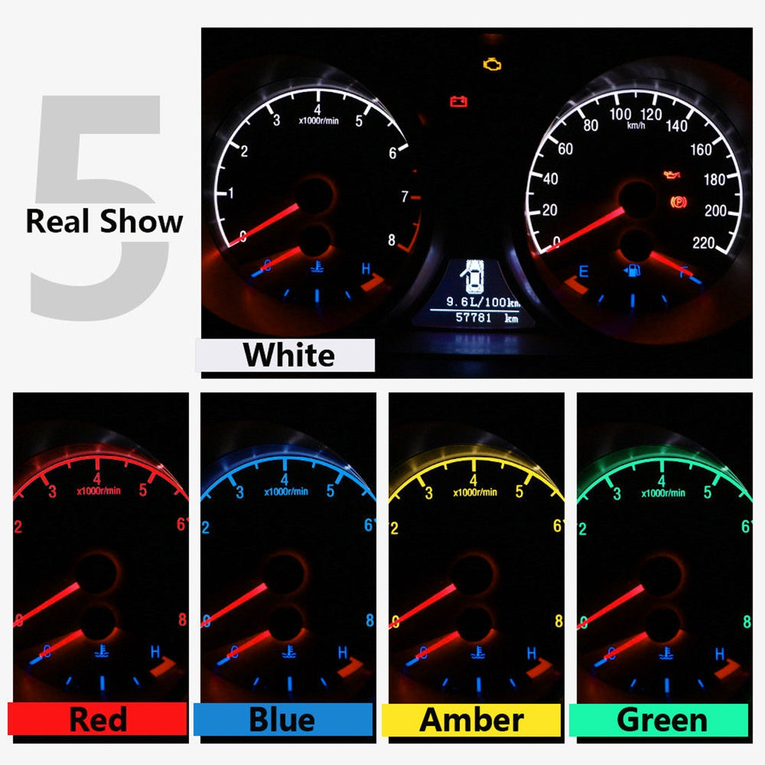 10-PCS-2W-T3-Wedge-Instrument-Panel-LED-Light-Dashboard-Gauge-Cluster-Indicator-Lamp-Bulb(White-Light)