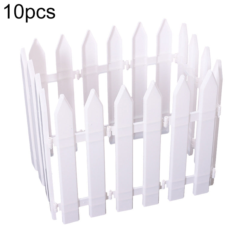 10-PCS-Christmas-Decoration-White-Plastic-Tips-Fence-Christmas-Tree-Fence