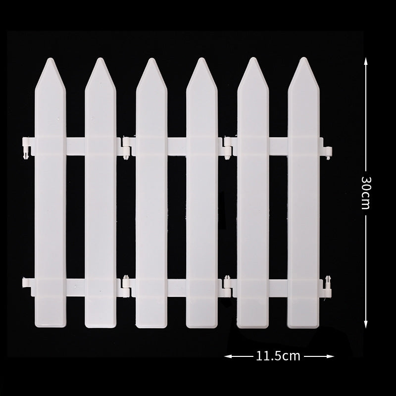 10-PCS-Christmas-Decoration-White-Plastic-Tips-Fence-Christmas-Tree-Fence