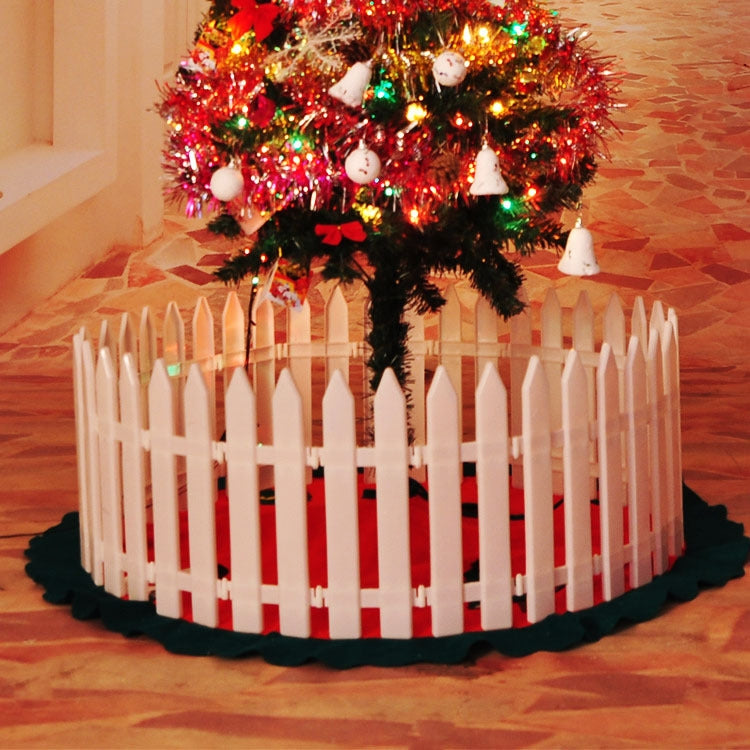 10-PCS-Christmas-Decoration-White-Plastic-Tips-Fence-Christmas-Tree-Fence