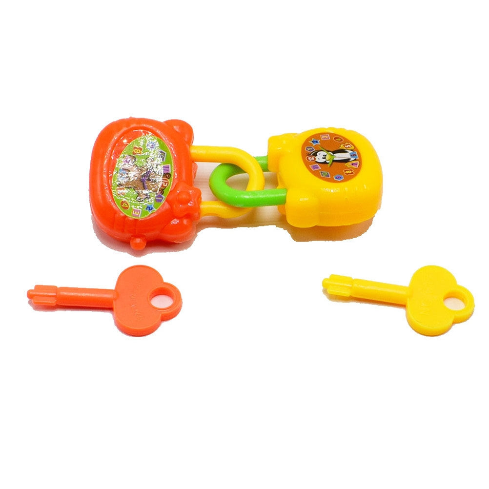 10-PCS-Colorful-Plastic-Cartoon-Toy-Lock-for-Kids-with-Keys-Birthday-Toy,-Random-Color-Delivery