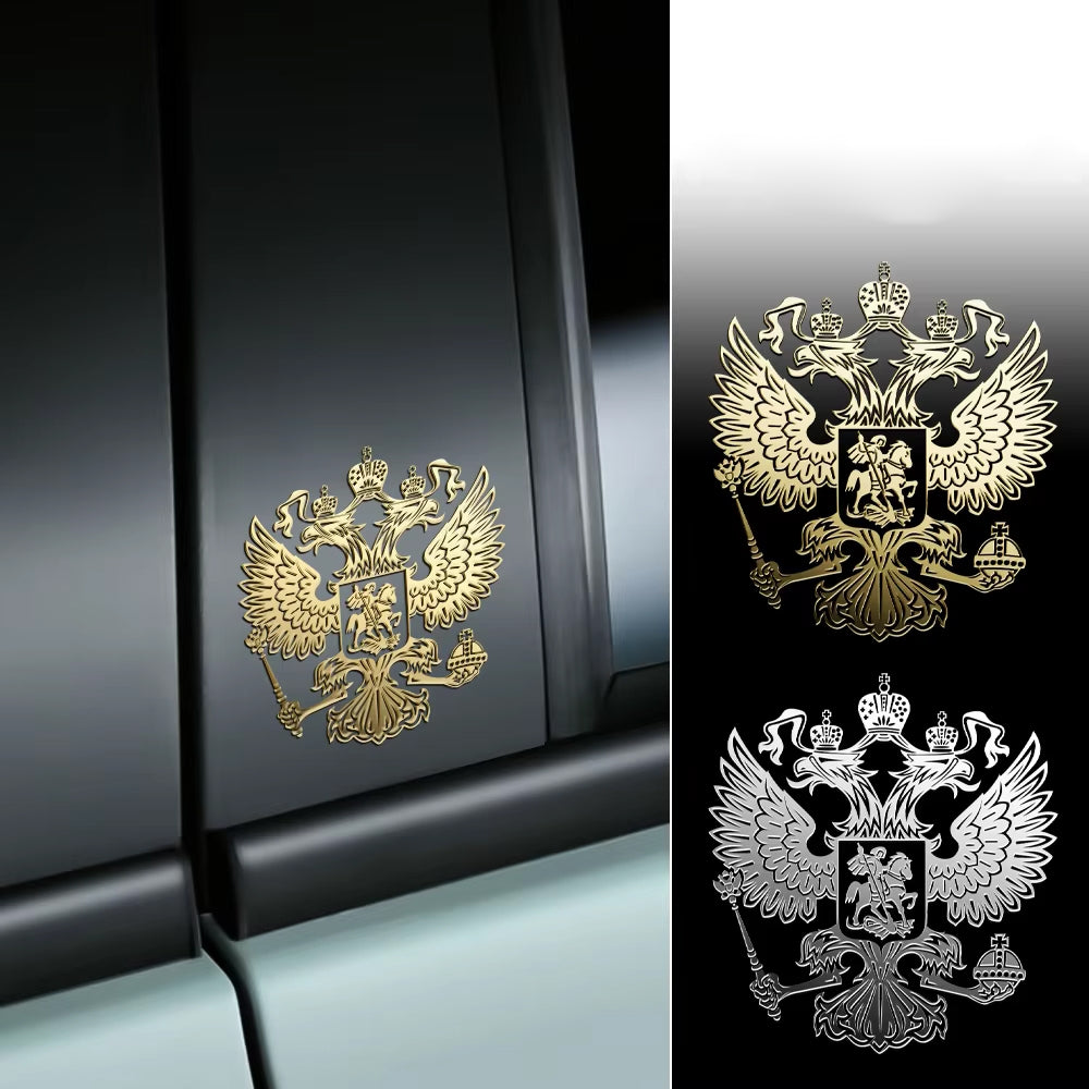 10-PCS-PITREW-Coat-of-Arms-of-Russia-Emblem-Nickel-Metal-Car-Stickers-Decals(Gold)