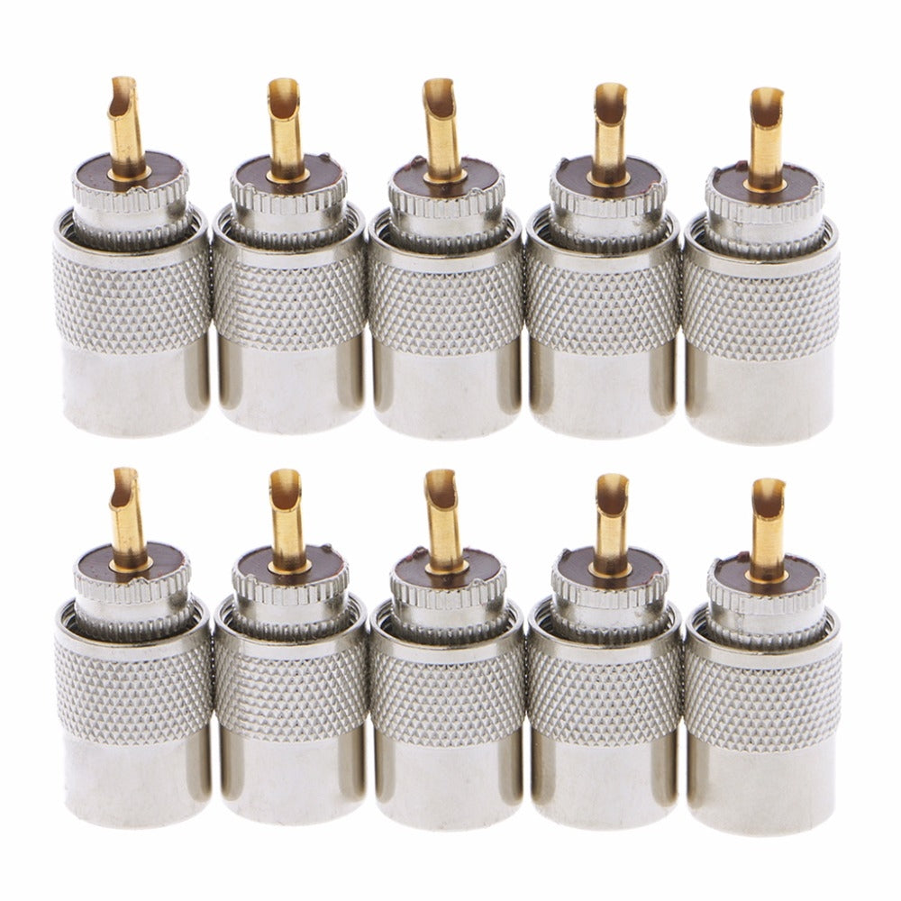 10-PCS-UHF-Connector-Plugs-PL-259-Male-Solder-for-RG8X-Coaxial-Cable