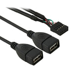 10-Pin-Motherboard-Female-Header-to-2-USB-2.0-Female-Adapter-Cable,-Length:-50cm