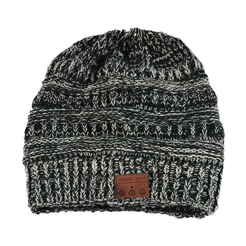 Knit Bluetooth-compatible Hat with Speaker and Noise Reduction Mic - Grey