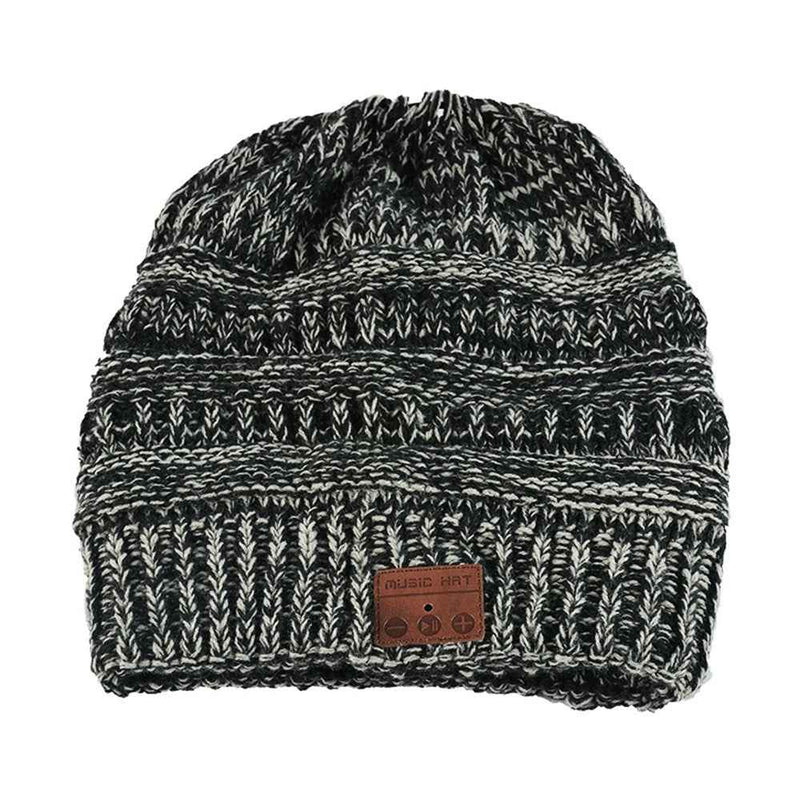 Knit Bluetooth-compatible Hat with Speaker and Noise Reduction Mic - Grey