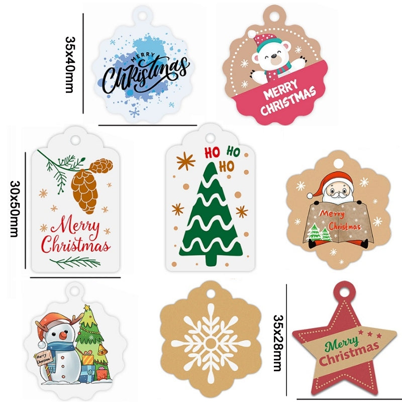 100pcs-/-Pack-Christmas-Kraft-Paper-Tag-Gift-Wrap-Card-Set(L-28)