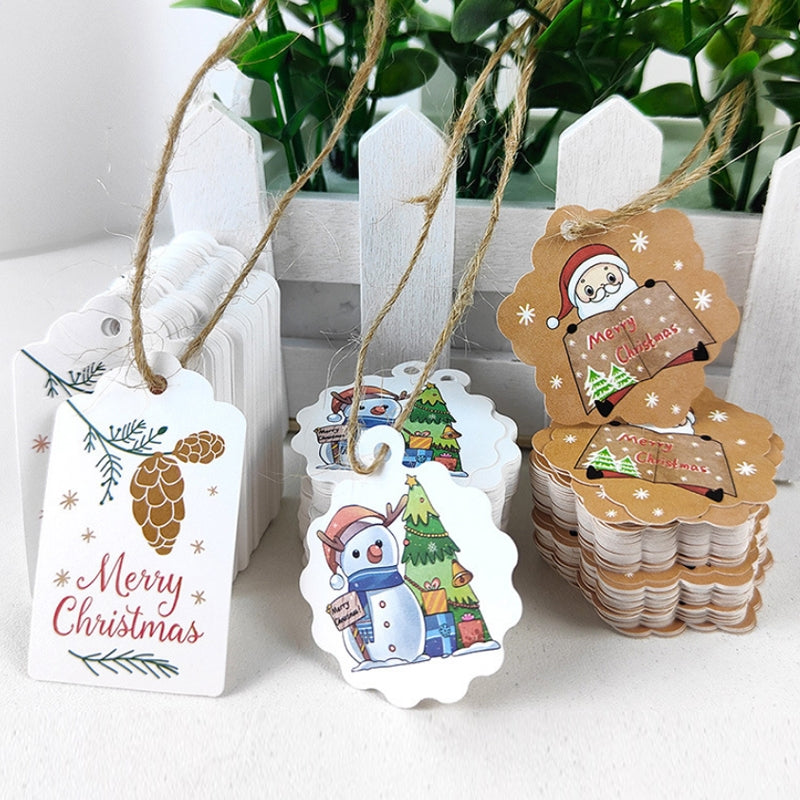 100pcs-/-Pack-Christmas-Kraft-Paper-Tag-Gift-Wrap-Card-Set(L-28)