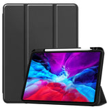 For-iPad-Pro-12.9-(2022)-/-(2021)-/-(2020)-/-(2018)-PU-Leather-Stable-Tri-fold-Stand-Stand-Tablet-Flip-Case-[with-Pen-Slot]-Black