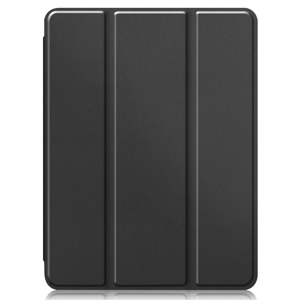For-iPad-Pro-12.9-(2022)-/-(2021)-/-(2020)-/-(2018)-PU-Leather-Stable-Tri-fold-Stand-Stand-Tablet-Flip-Case-[with-Pen-Slot]-Black