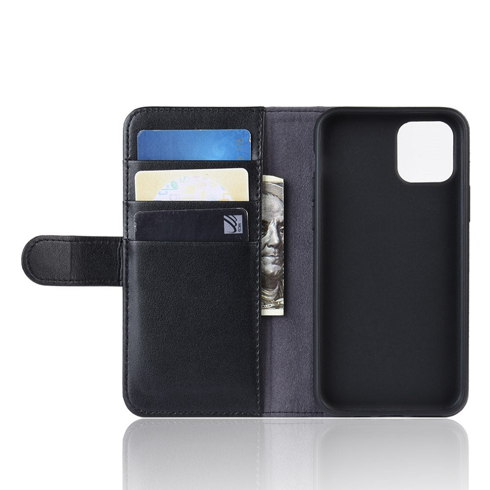 For-iPhone-11-Phone-Cases-Genuine-Split-Leather-Wallet-Mobile-Cover-Stand-Black