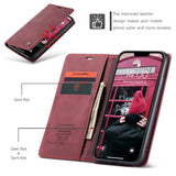 CASEME-013-Series-Auto-absorbed-Flip-Leather-Wallet-Case-for-iPhone-11-6.1-inch-(2019)-Wine-Red