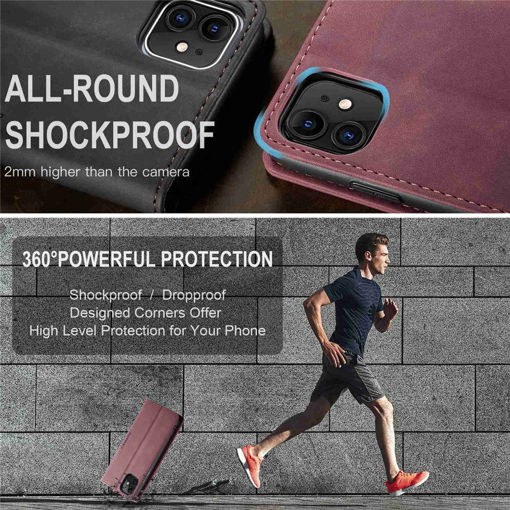 CASEME-013-Series-Auto-absorbed-Flip-Leather-Wallet-Case-for-iPhone-11-6.1-inch-(2019)-Wine-Red