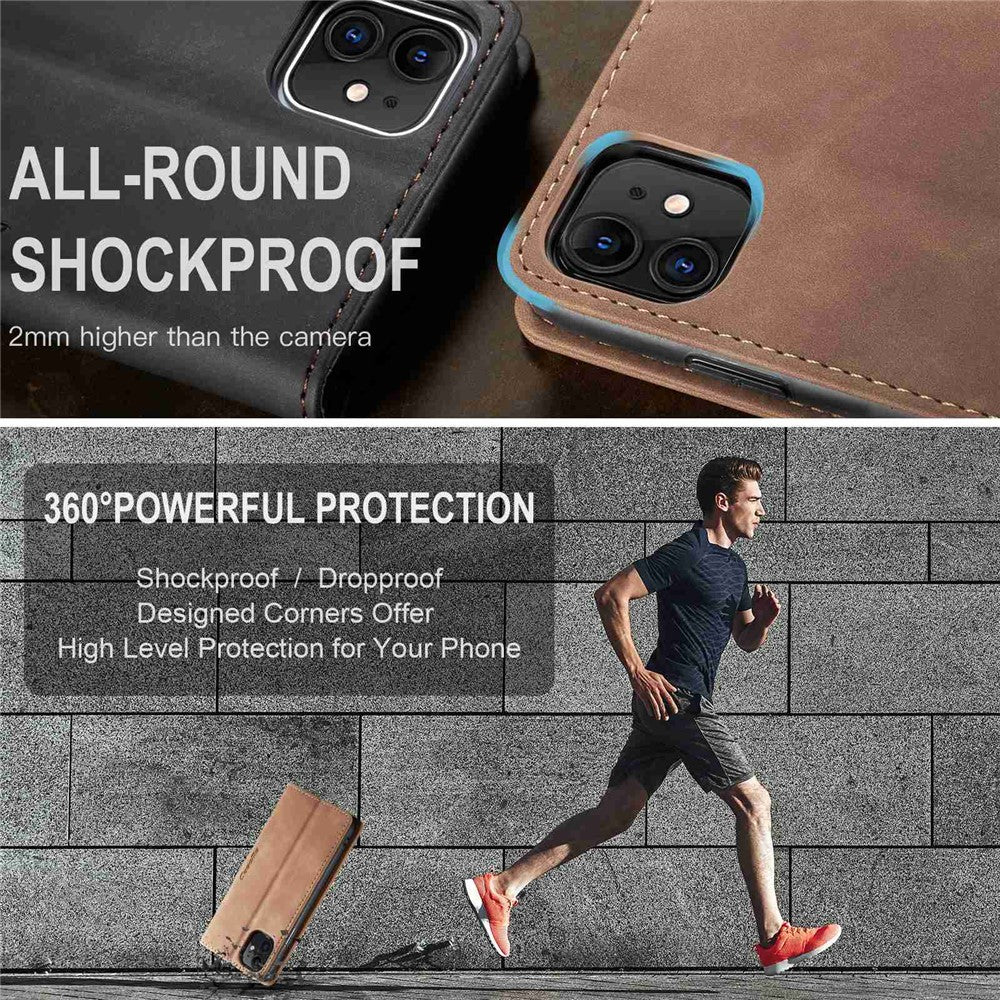 CASEME-013-Series-Auto-absorbed-Flip-Leather-Wallet-Case-for-iPhone-11-6.1-inch-(2019)-Brown