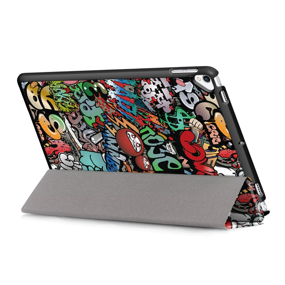 Pattern-Printing-PU-Leather-Smart-Auto-Wake/Sleep-Tri-fold-Stand-Tablet-Shell-for-iPad-10.2-(2021)/(2020)/(2019)-Cartoon-Graffiti