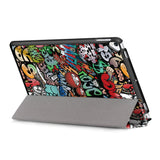 Pattern-Printing-PU-Leather-Smart-Auto-Wake/Sleep-Tri-fold-Stand-Tablet-Shell-for-iPad-10.2-(2021)/(2020)/(2019)-Cartoon-Graffiti
