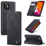 CASEME-013-Series-For-iPhone-12-Pro-/-12-Auto-Absorbed-Leather-Stand-Cover-Flip-Shell-with-Wallet-Black