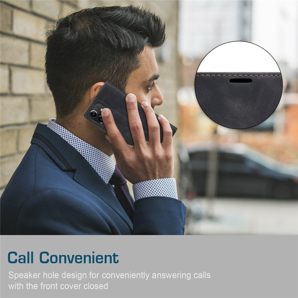 CASEME-013-Series-For-iPhone-12-Pro-/-12-Auto-Absorbed-Leather-Stand-Cover-Flip-Shell-with-Wallet-Black