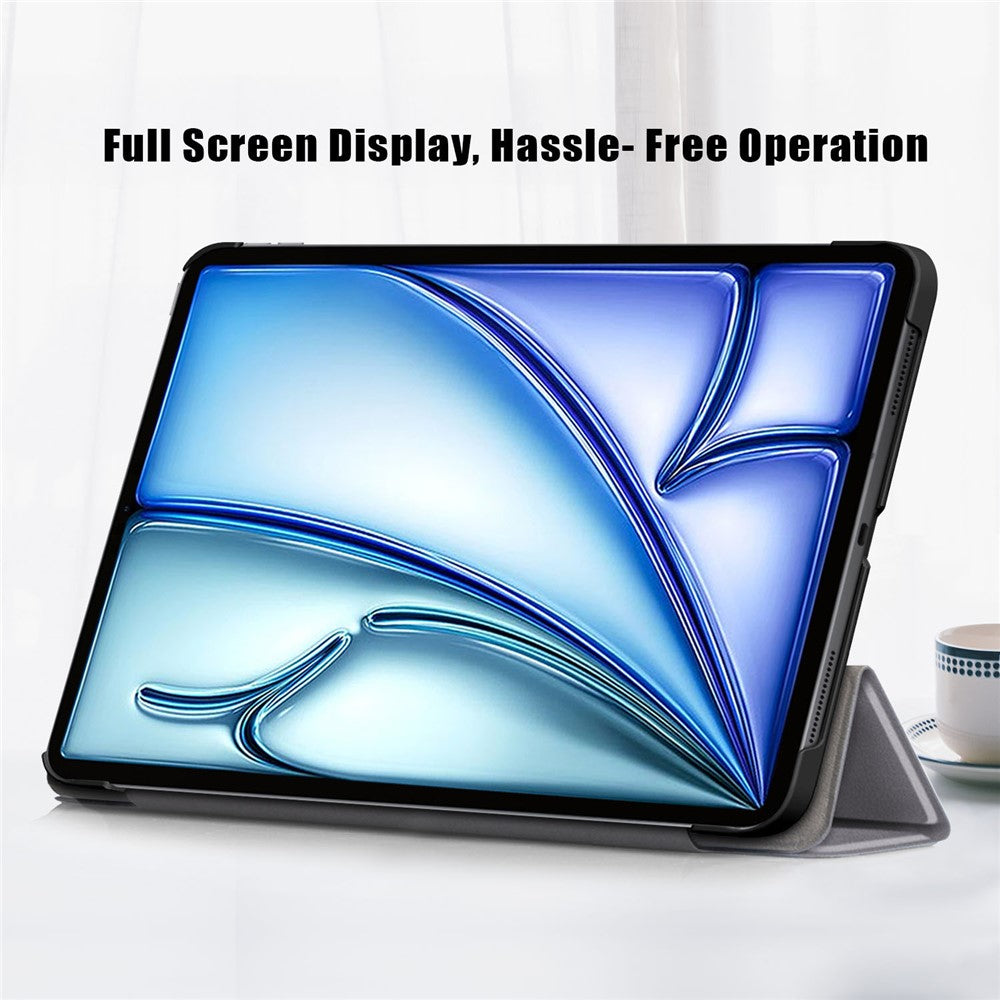 PU-Leather-Cover-for-iPad-Air-11-(2025)-/-(2024)-/-Air-(2020)-/-Air-(2022)-Tri-Fold-Stand-Folio-Tablet-Case-Grey