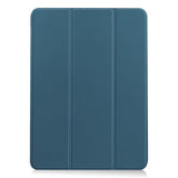 Litch-Skin-PU-Leather-Tri-Fold-Stand-Tablet-Case-for-iPad-Air-11-(2025)-/-(2024)-/-Air-(2022)-/-(2020)-Blackish-Green