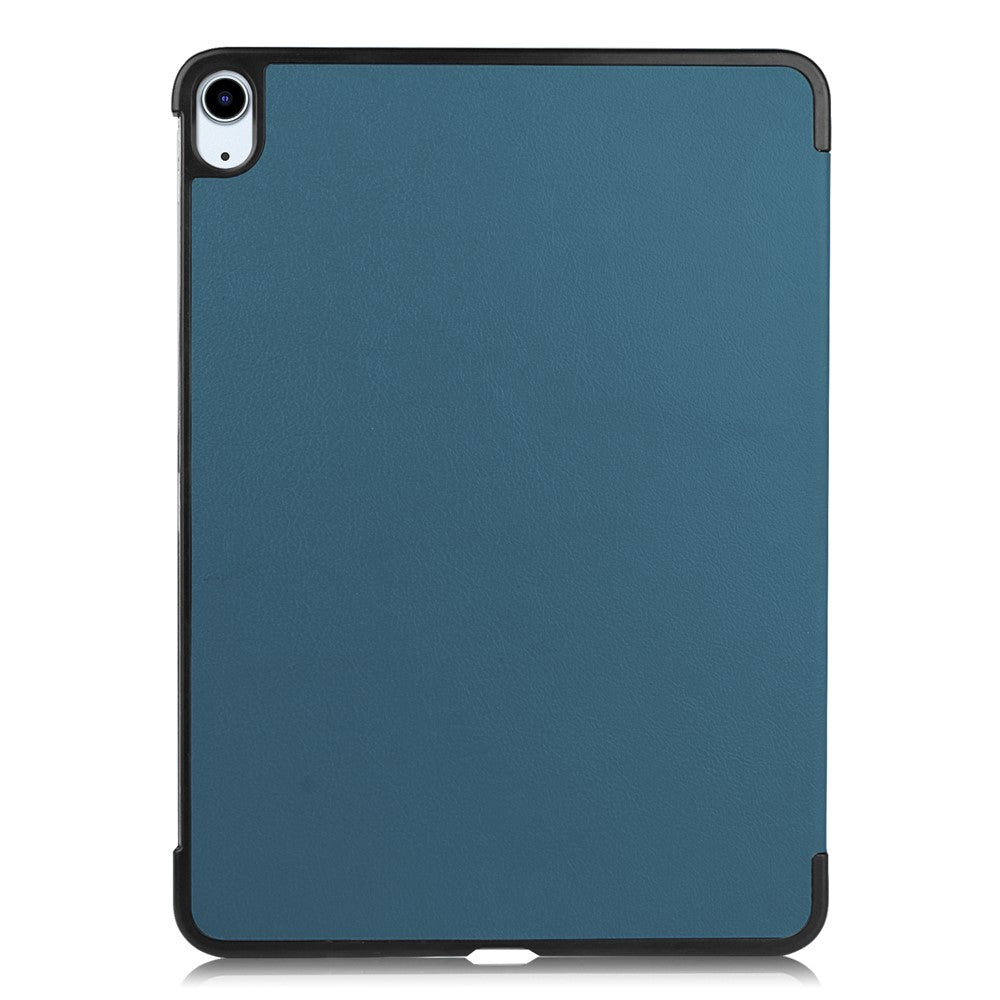 Litch-Skin-PU-Leather-Tri-Fold-Stand-Tablet-Case-for-iPad-Air-11-(2025)-/-(2024)-/-Air-(2022)-/-(2020)-Blackish-Green
