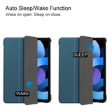 Litch-Skin-PU-Leather-Tri-Fold-Stand-Tablet-Case-for-iPad-Air-11-(2025)-/-(2024)-/-Air-(2022)-/-(2020)-Blackish-Green