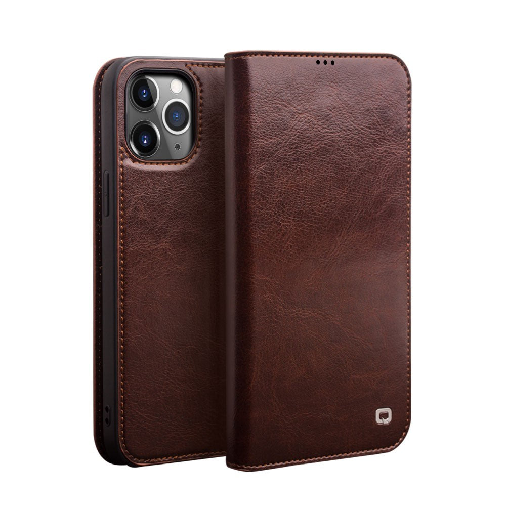 QIALINO-For-iPhone-12-Pro-Max-6.7-inch-Genuine-Cowhide-Leather-Phone-Case-Wallet-Stand-Shockproof-Protective-Cover-Brown