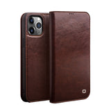 QIALINO-For-iPhone-12-Pro-Max-6.7-inch-Genuine-Cowhide-Leather-Phone-Case-Wallet-Stand-Shockproof-Protective-Cover-Brown