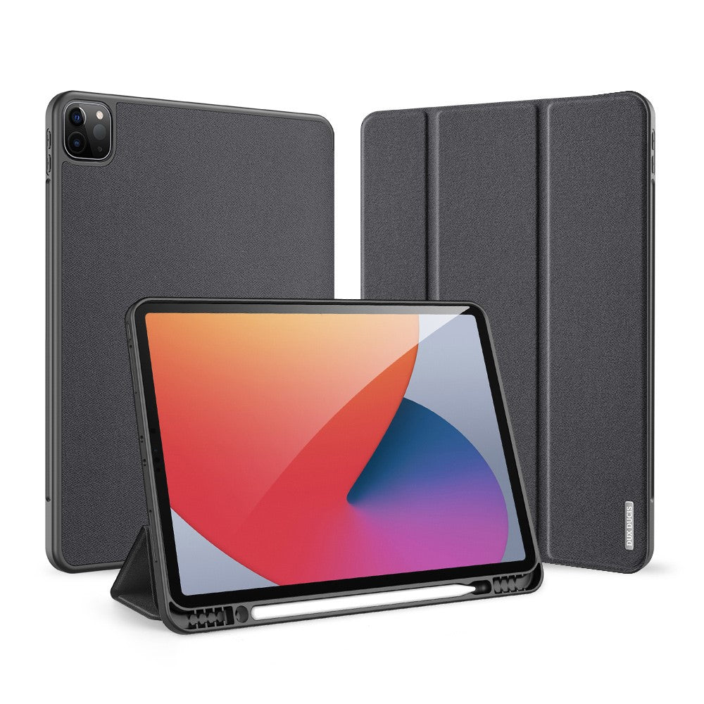 DUX-DUCIS-Domo-Series-Leather-Cover-for-iPad-Pro-12.9-(2022)/(2021)/(2020)-Tri-Fold-Stand-Tablet-Case-Black