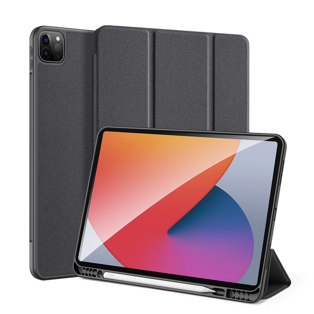 DUX-DUCIS-Domo-Series-Leather-Cover-for-iPad-Pro-12.9-(2022)/(2021)/(2020)-Tri-Fold-Stand-Tablet-Case-Black