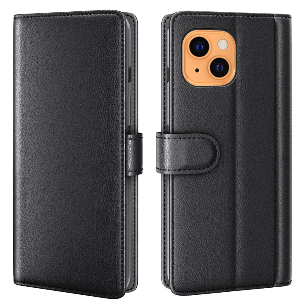 Genuine-Leather-Stand-Wallet-Phone-Case-for-iPhone-13-mini-5.4-inch-Mobile-Phone-Accessories-Black