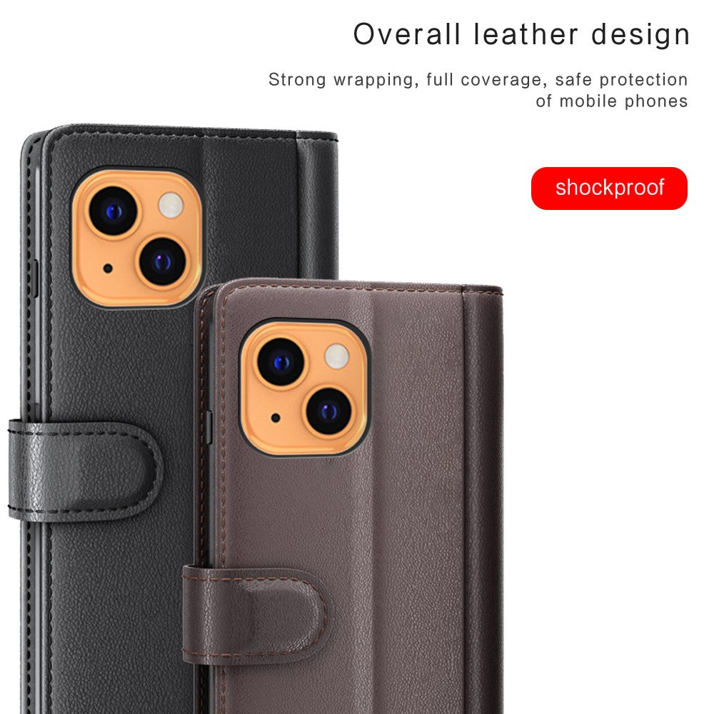 Genuine-Leather-Stand-Wallet-Phone-Case-for-iPhone-13-mini-5.4-inch-Mobile-Phone-Accessories-Black