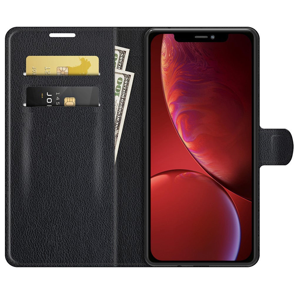 Full-Protective-Litchi-Skin-Leather-Wallet-Case-Mobile-Phone-Stand-Case-Cover-for-iPhone-13-mini-5.4-inch-Black