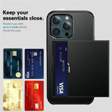 Good-Protective-Scratch-proof-Slide-Card-Holder-PC-+-TPU-Hybrid-Back-Phone-Case-for-iPhone-13-6.1-inch-Blue