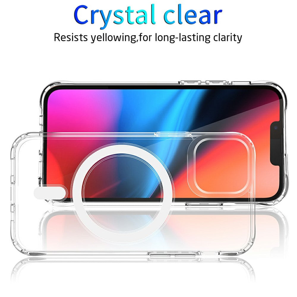 For-iPhone-13-6.1-inch-Compatible-with-MagSafe-Wireless-Charging-Hard-Acrylic+PC-Back-Soft-TPU-Case-TPU-Case-Corner-Protection-High-Impact-Protective-Clear-Cover