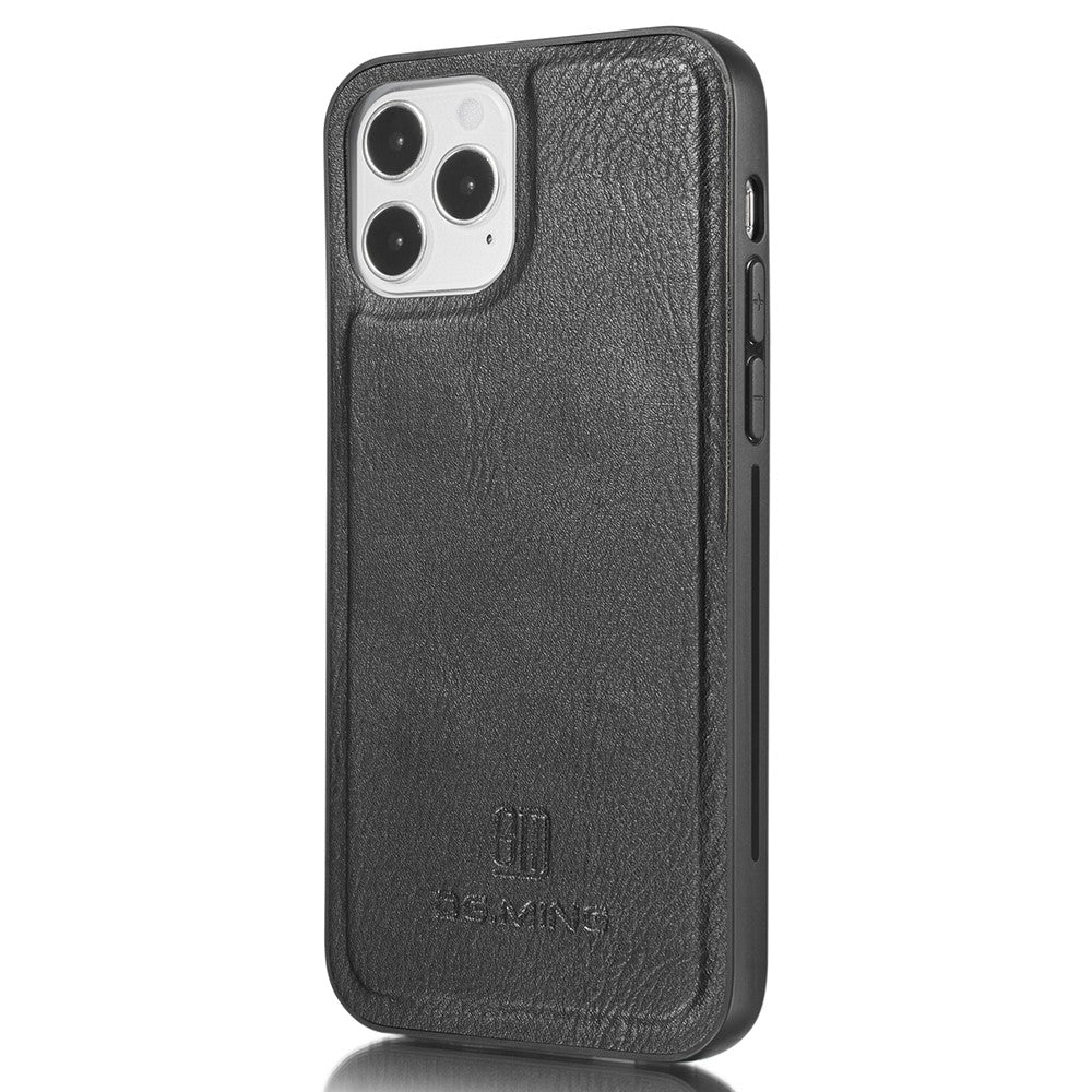 DG.MING-For-iPhone-13-Full-Protection-Anti-scratch-Split-Leather-Wallet-Detachable-2-in-1-Phone-Case-Black