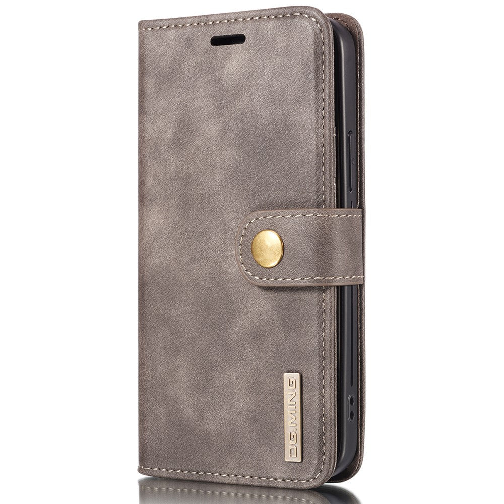 DG.MING-For-iPhone-13-Full-Protection-Anti-scratch-Split-Leather-Wallet-Detachable-2-in-1-Phone-Case-Grey