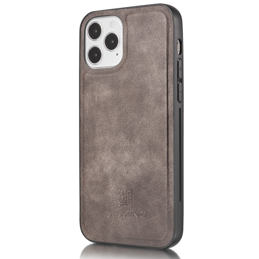 DG.MING-For-iPhone-13-Full-Protection-Anti-scratch-Split-Leather-Wallet-Detachable-2-in-1-Phone-Case-Grey