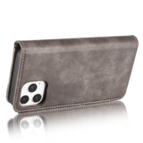 DG.MING-For-iPhone-13-Full-Protection-Anti-scratch-Split-Leather-Wallet-Detachable-2-in-1-Phone-Case-Grey