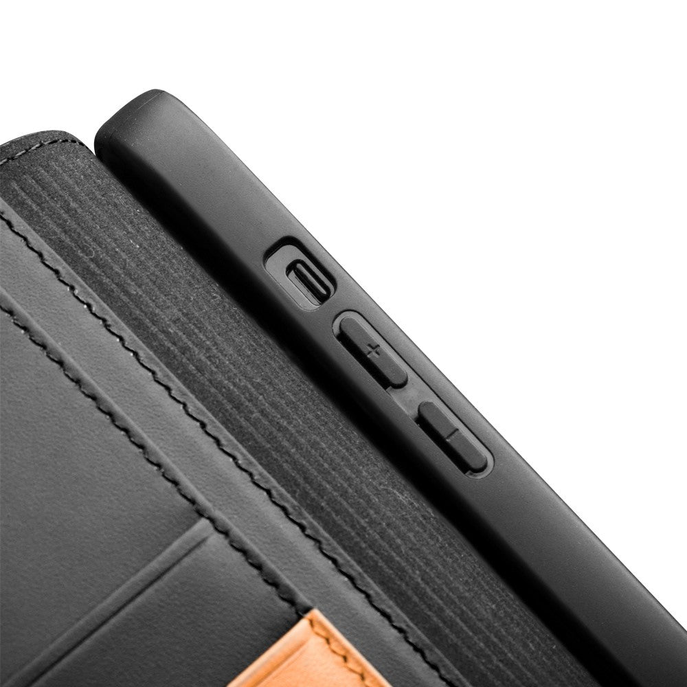 QIALINO-Top-Layer-Cowhide-Leather-All-Round-Protection-Wallet-Design-Phone-Cover-with-Stand-for-iPhone-13-6.1-inch-Black