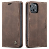 CASEME-013-Series-For-iPhone-13-mini-Magnetic-Auto-absorbed-Wallet-Stand-Leather-Phone-Case-Coffee