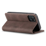 CASEME-013-Series-For-iPhone-13-mini-Magnetic-Auto-absorbed-Wallet-Stand-Leather-Phone-Case-Coffee
