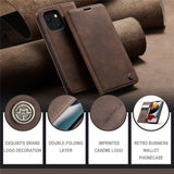 CASEME-013-Series-For-iPhone-13-mini-Magnetic-Auto-absorbed-Wallet-Stand-Leather-Phone-Case-Coffee