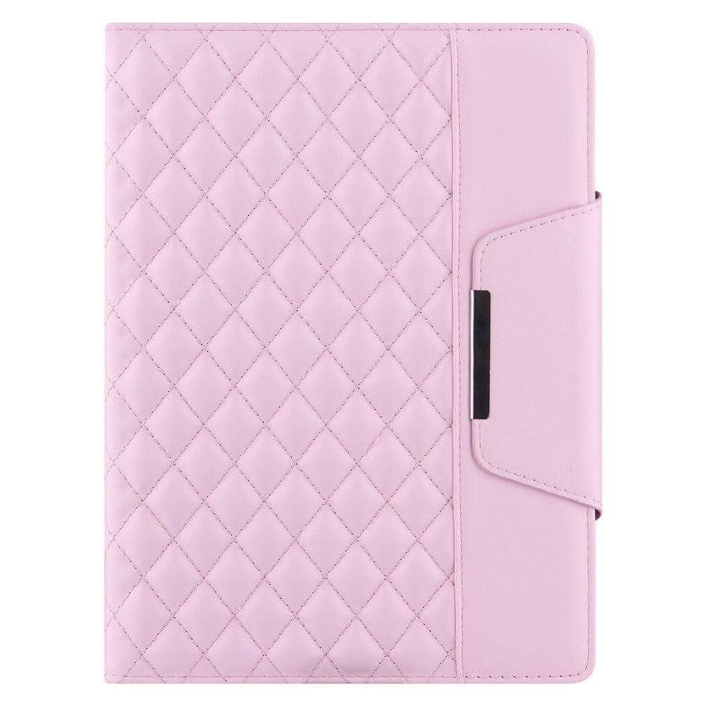 Embroidery-Grids-with-Quality-Hardware-Leather-Stand-Wallet-Tablet-Cover-for-iPad-10.2-(2021)/(2020)/(2019)/Pro-10.5-inch-(2017)/Air-10.5-inch-(2019)-Pink