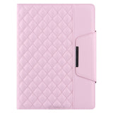 Embroidery-Grids-with-Quality-Hardware-Leather-Stand-Wallet-Tablet-Cover-for-iPad-10.2-(2021)/(2020)/(2019)/Pro-10.5-inch-(2017)/Air-10.5-inch-(2019)-Pink