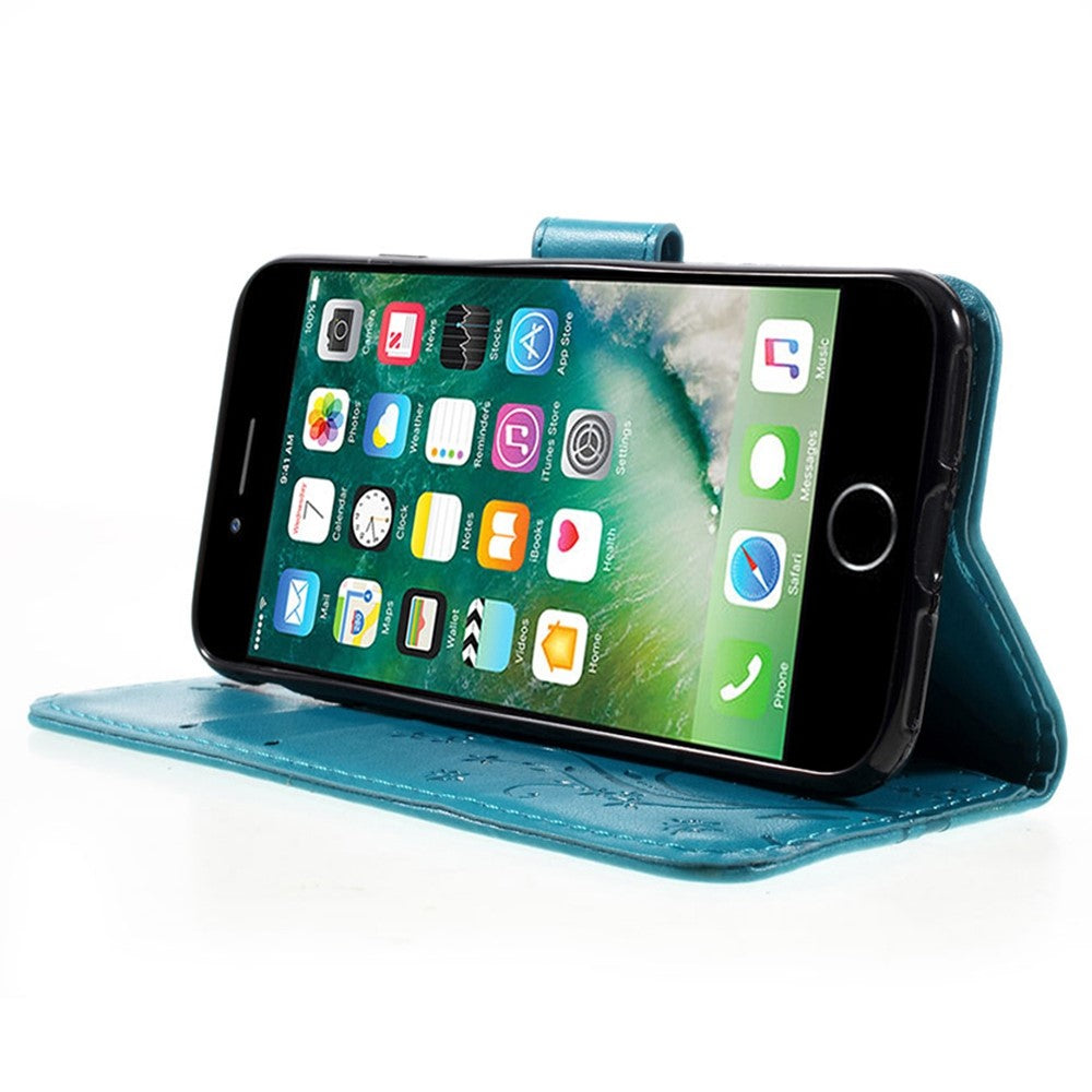 PU-Leather-Case-for-iPhone-SE-(2020)/SE-(2022)/8/7-4.7-inch-Phone-Wallet-Cover-with-Strap-Blue